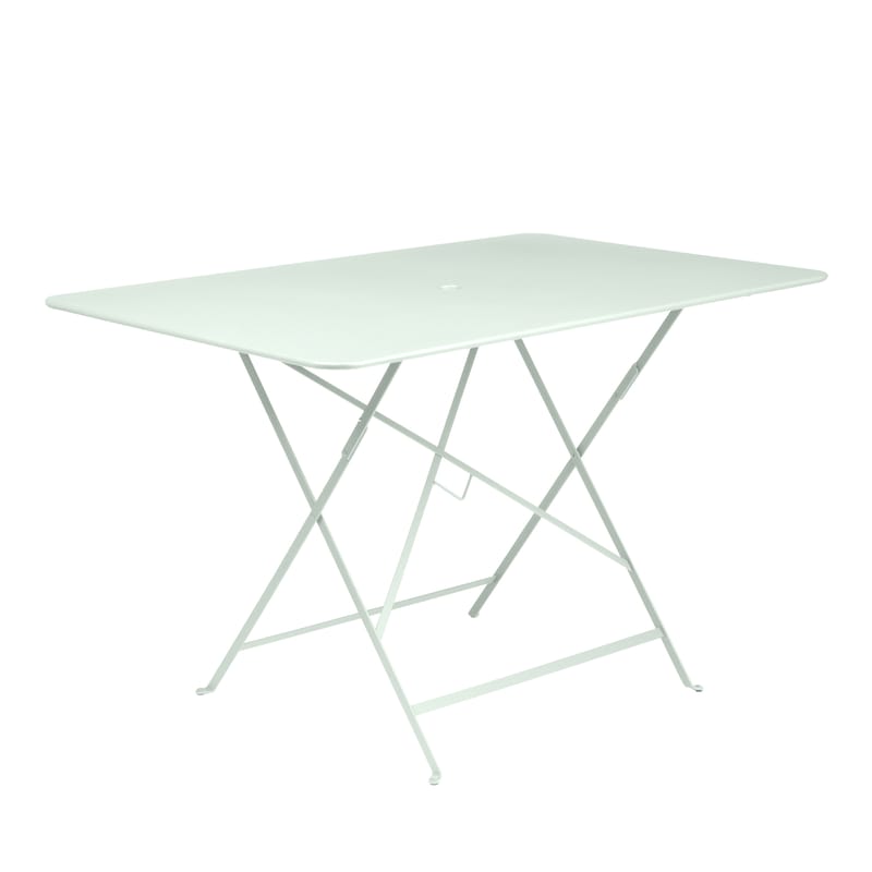 Jardin - Tables de jardin - Table pliante Bistro métal vert / 117 x 77 cm - 6 personnes - Trou parasol - Fermob - Menthe glaciale - Acier peint