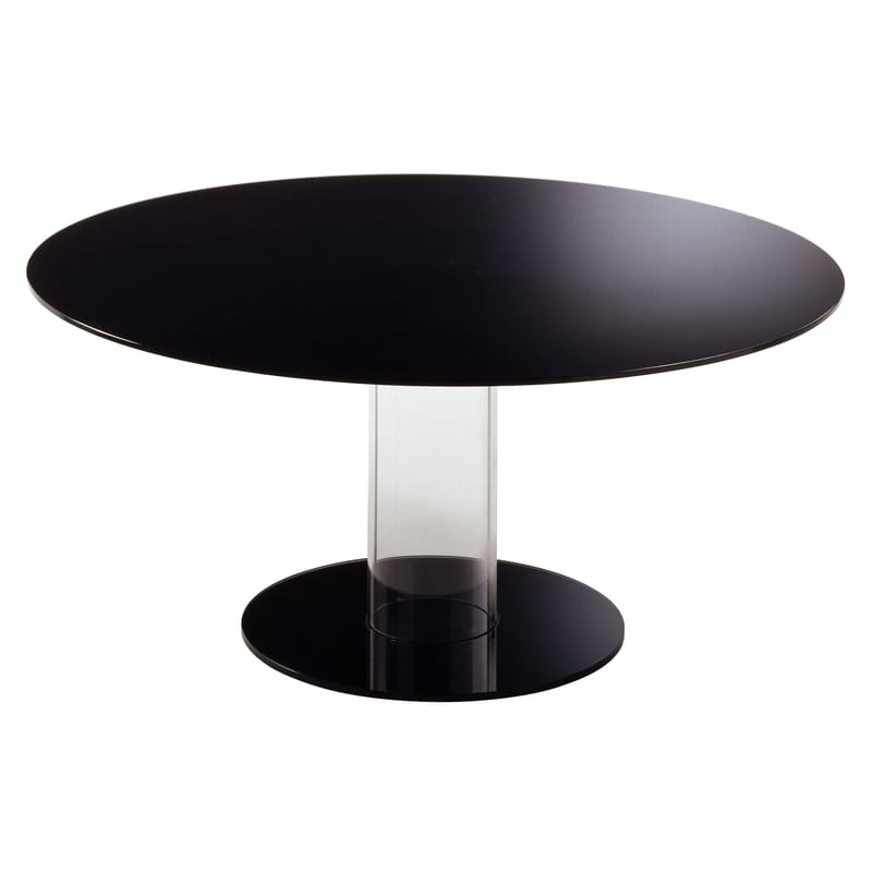 Mobilier - Tables - Table ronde Hub verre noir / Ø 160 cm - Glas Italia - Noir - Ø 160 cm - Verre