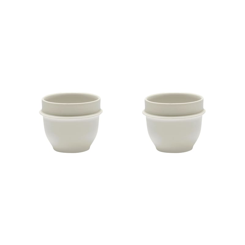 Table et cuisine - Tasses et mugs - Tasse à espresso Dune céramique blanc / By Kelly Wearstle - Set de 2 - Ø 7,5 x H 6 cm - Serax - Blanc Albâtre - Porcelaine