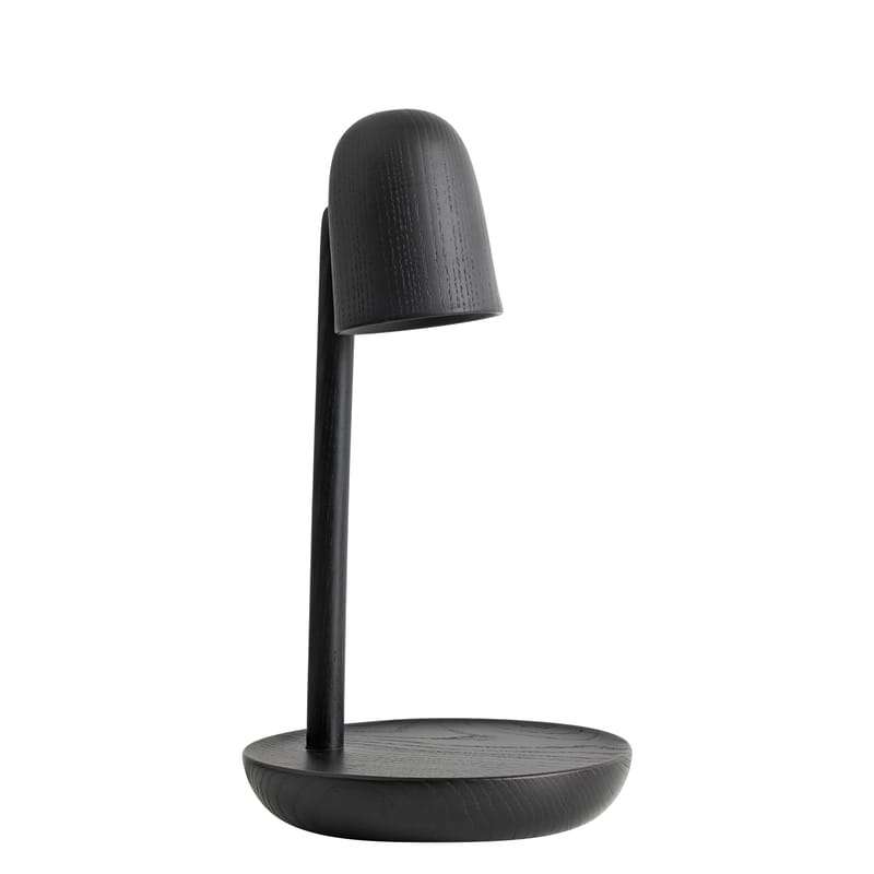 Leuchten - Tischleuchten - Tischleuchte Focus LED holz schwarz / Holz - Muuto - Schwarz - Esche massive, gedreht