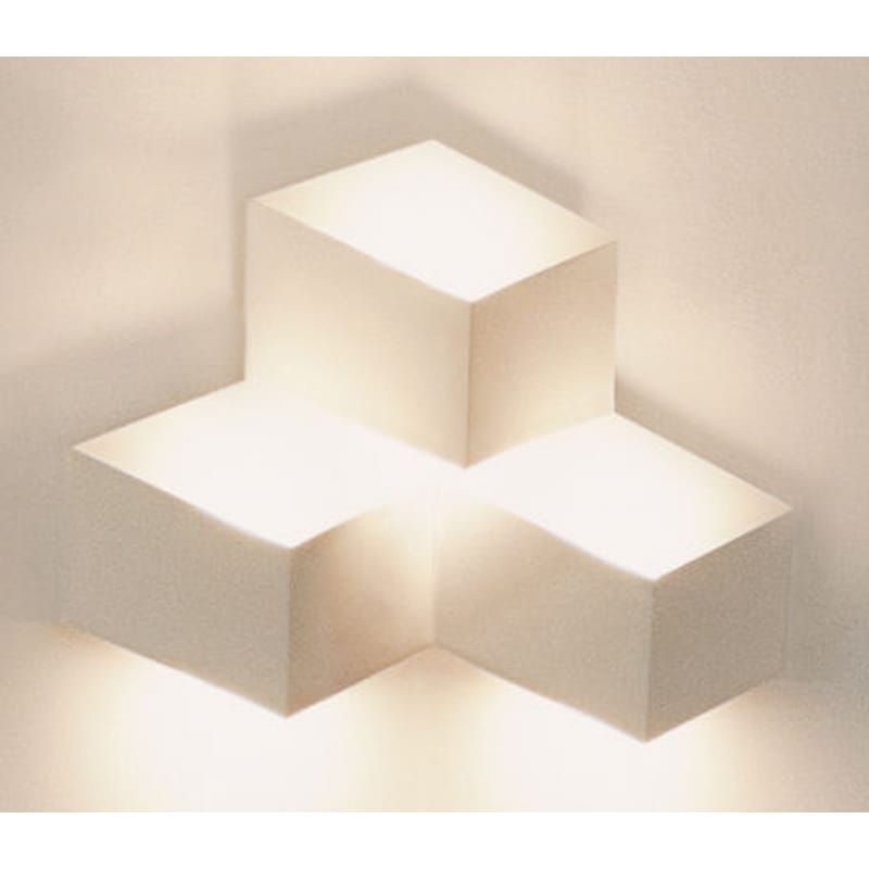 Luminaire - Appliques - Applique Fold Surface métal blanc LED / 3 éléments - Vibia - Blanc - Aluminium, Méthacrylate