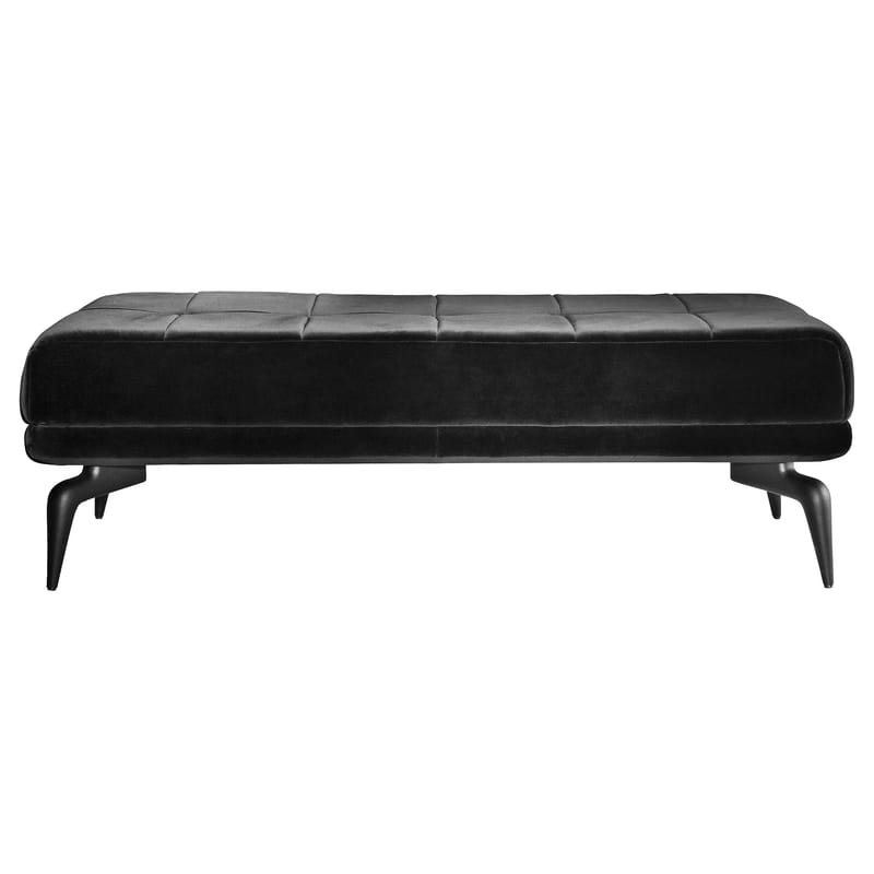 Furniture - Poufs & Floor Cushions - Leeon Bench textile black Bench - Driade - Black velvet - Velvet
