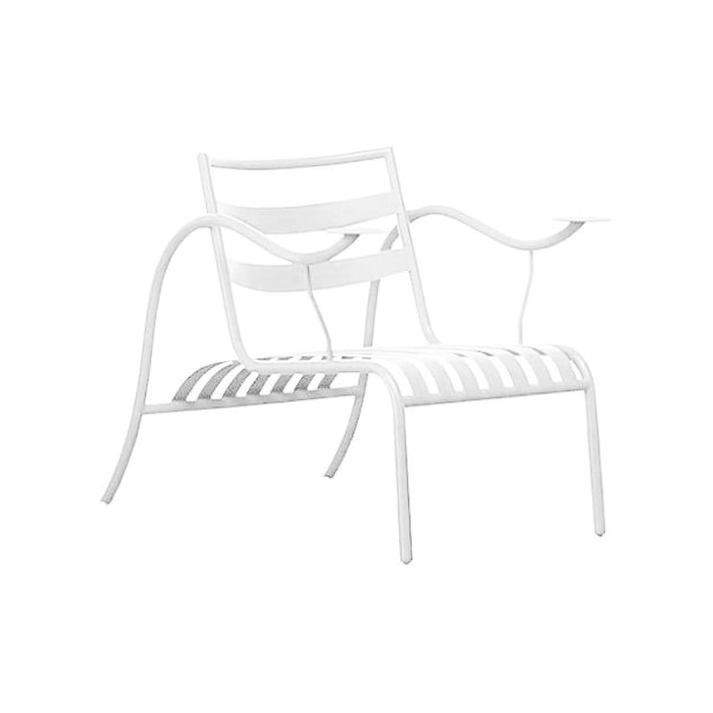 Mobilier - Fauteuils - Fauteuil Thinking Man\'s Chair métal blanc / Jasper Morrison, 1988 - Cappellini - Blanc - Métal verni