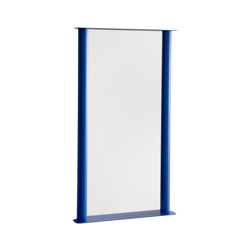Décoration - Miroirs - Miroir mural Pipeline Large métal bleu / L 66 x H 117,5 cm - raawii - Bleu - Aluminium, Verre