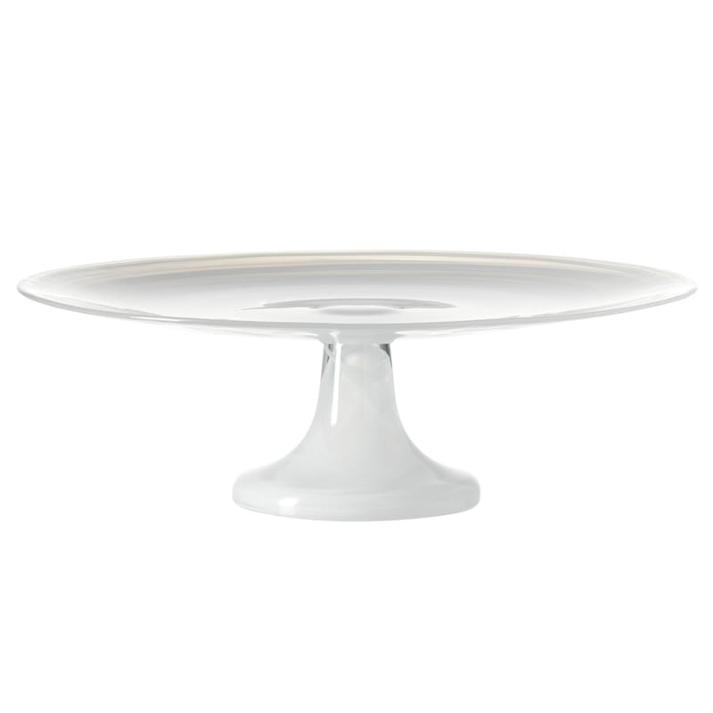 Table et cuisine - Plateaux et plats de service - Plateau à gâteau Alabastro verre blanc / Verre - Ø 31 cm - Leonardo - Blanc - Verre