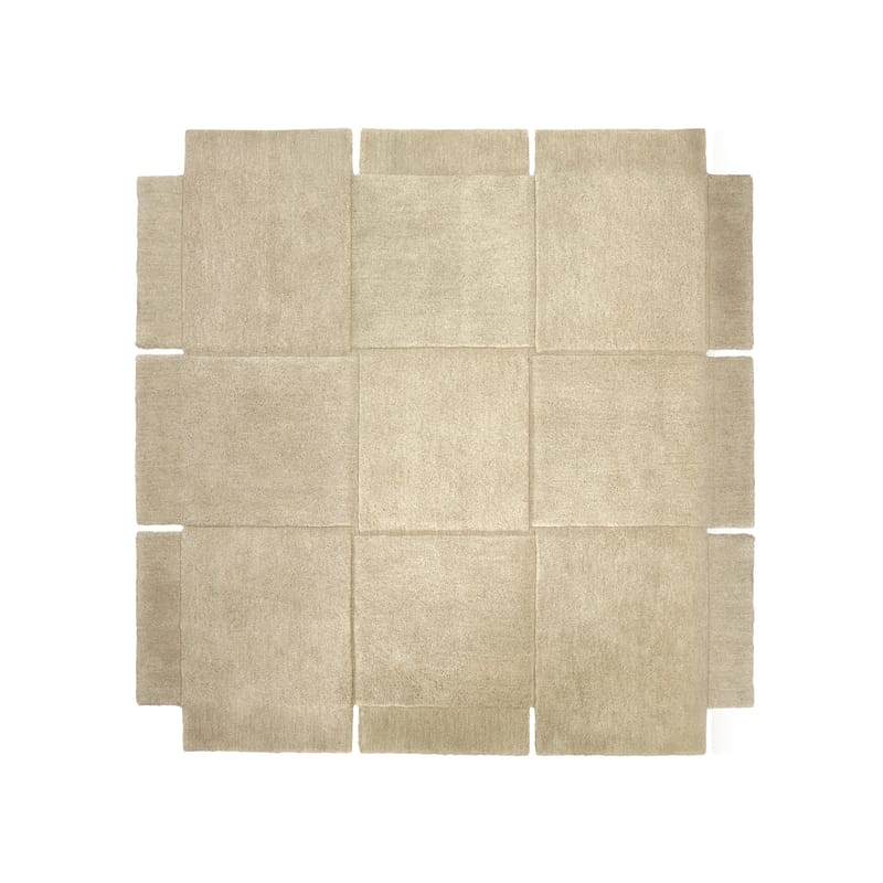 Décoration - Tapis - Tapis Basket  blanc beige / 180 x 180 cm- Tufté main - Design House Stockholm - Beige - Laine