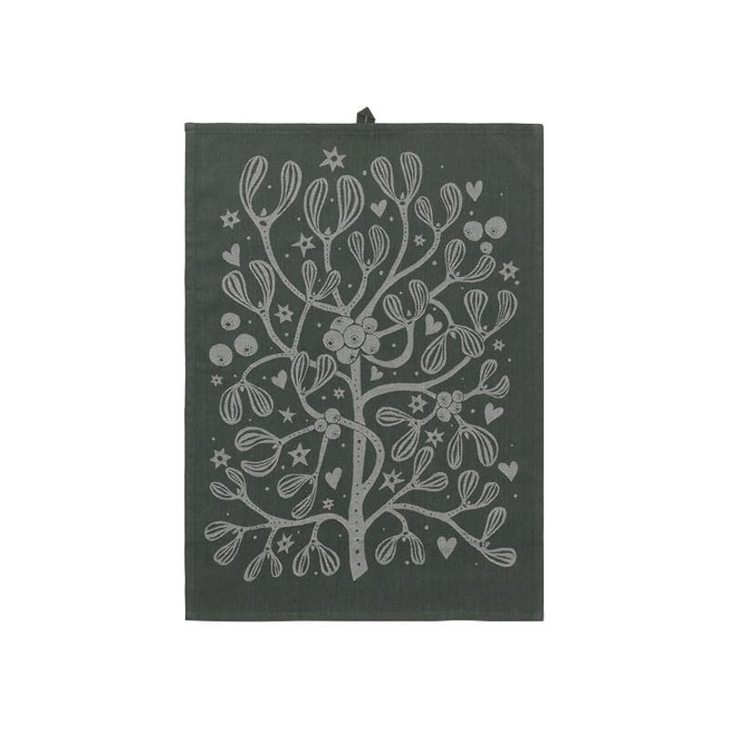 Table et cuisine - Nettoyage et rangement - Torchon Mistletoe tissu vert / Coton organique - 50 x 70 cm - Ferm Living - Vert foncé - Coton organique
