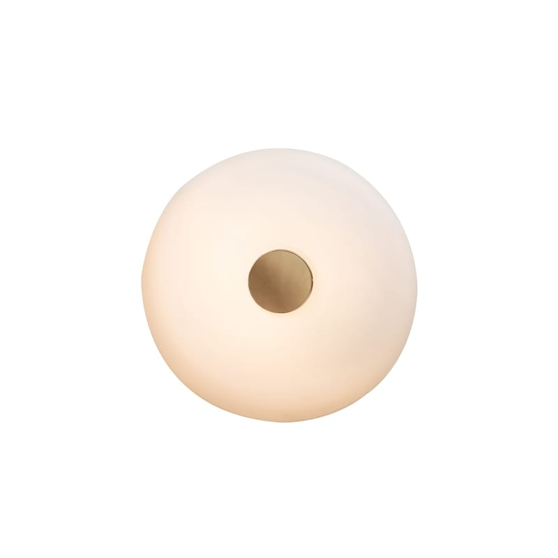 Illuminazione - Lampade da parete - Applique Tropico Piccola LED vetro bianco / Plafoniera - Ø 24 cm / Vetro soffiato - Fontana Arte - Blanc opalin / Or - Metallo galvanizzato, vetro soffiato