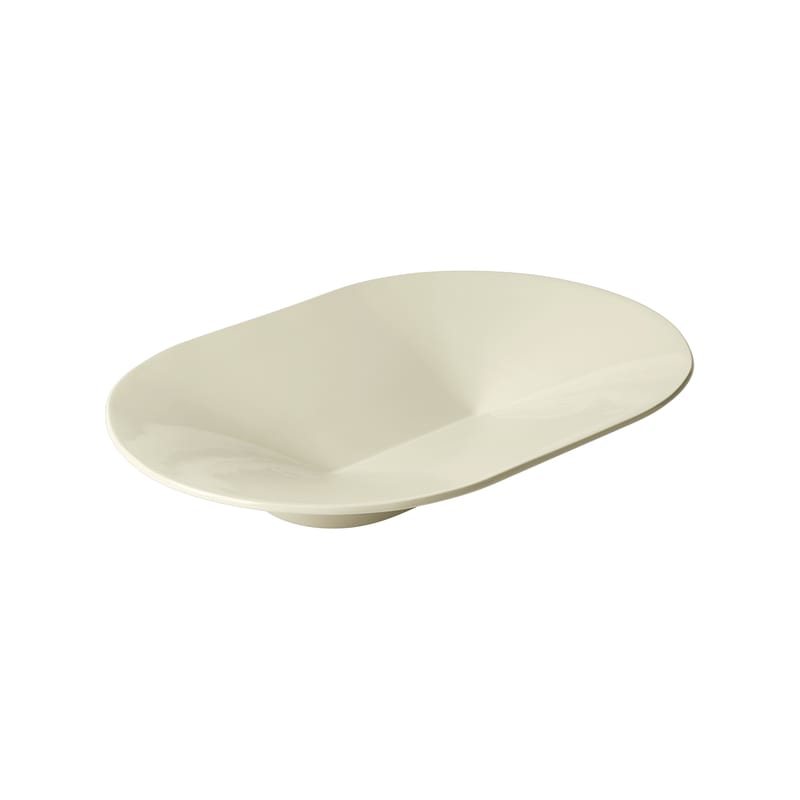 Table et cuisine - Plateaux et plats de service - Centre de table Mere céramique blanc / Plat - 52 x 36 cm - Muuto - Blanc - Grès