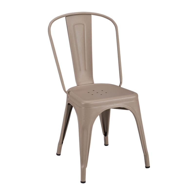 Mobilier - Chaises, fauteuils de salle à manger - Chaise empilable A Indoor métal beige / Acier Couleur - Pour l\'intérieur - Tolix - Sable (mat fine texture) - Acier laqué