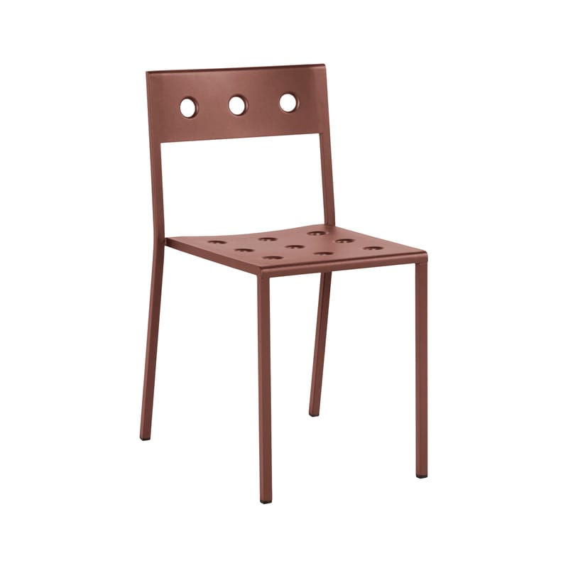 Mobilier - Chaises, fauteuils de salle à manger - Chaise empilable Balcony métal rouge / Bouroullec, 2022 - Hay - Rouge oxyde - Acier peinture poudre