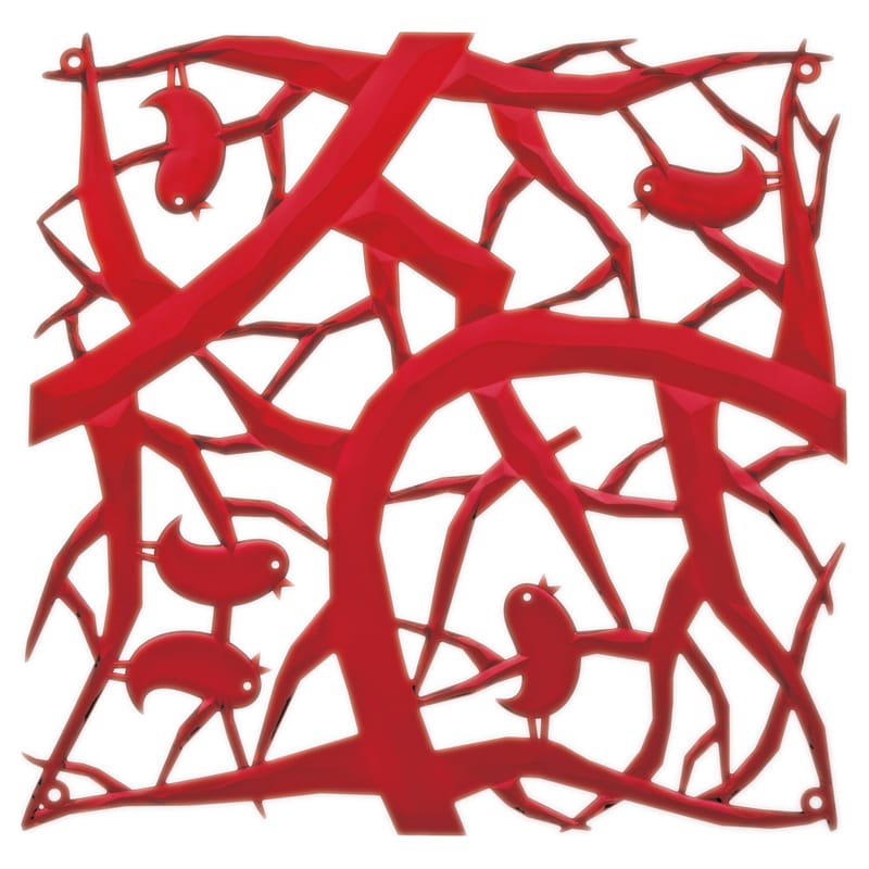 Mobilier - Paravents, séparations - Cloison PI:P plastique rouge / Set de 4 - Crochets inclus - Koziol - Rouge transparent - Polycarbonate