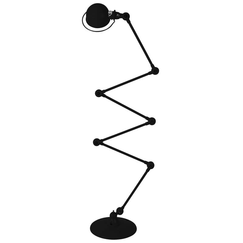 Luminaire - Lampadaires - Lampadaire Loft Zigzag métal noir / 6 bras - H max 240 cm - Jieldé - Noir mat - Acier inoxydable