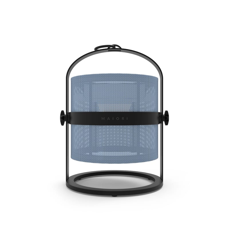 Luminaire - Luminaires d\'extérieur - Lampe solaire d\'extérieur La Lampe Petite LED métal tissu bleu noir / Hybride & connectée - Structure charbon - Maiori - Bleu Royal / Structure charbon - Aluminium, Tissu technique