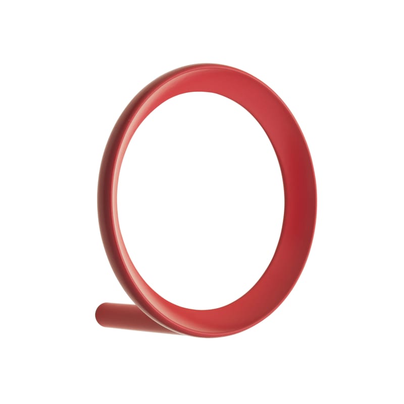 Mobilier - Portemanteaux, patères & portants - Patère Loop Large métal rouge / Ø 9,4 cm - Normann Copenhagen - Rouge - Zinc