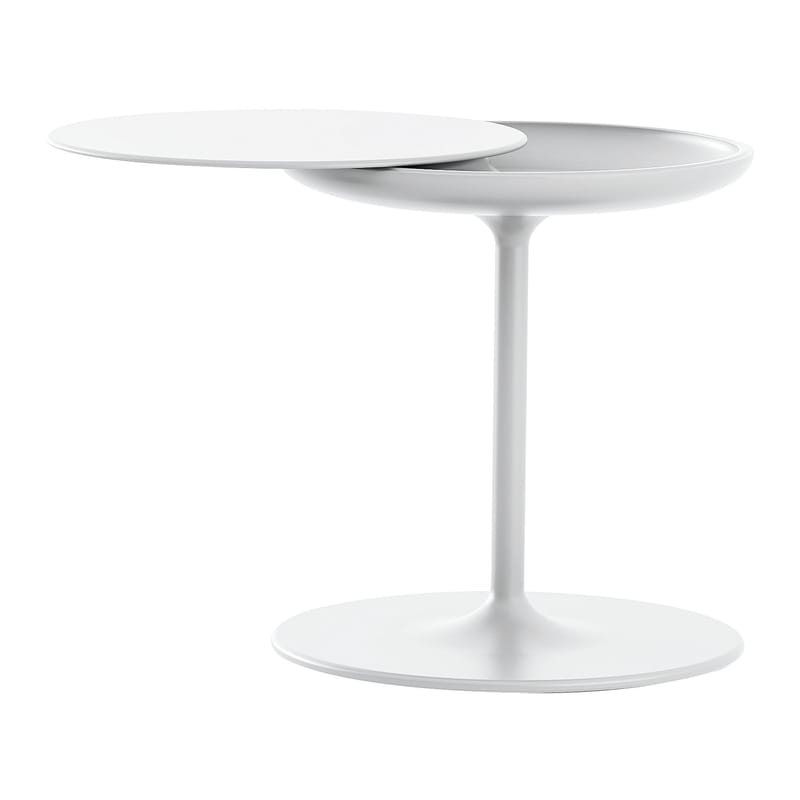 Mobilier - Tables basses - Table d\'appoint Toi métal plastique blanc / Ø 42 x H 50 cm - Zanotta - Blanc - Multicouches plaqué aluminium, Polyuréthane