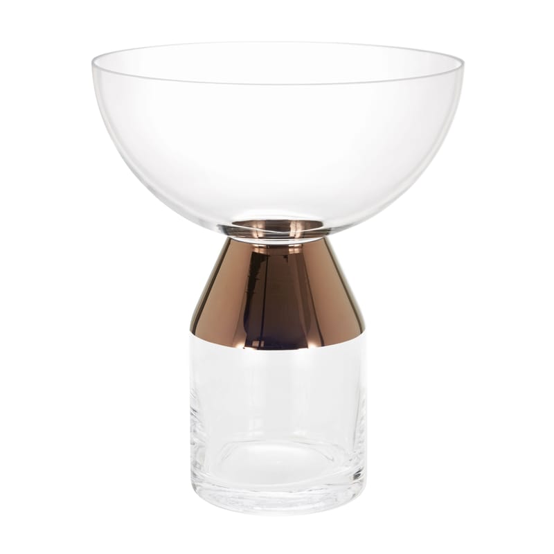 Décoration - Vases - Vase Tank verre transparent cuivre Large / Ø 30 cm x H 36 cm - Tom Dixon - Transparent / Cuivre - Verre soufflé bouche