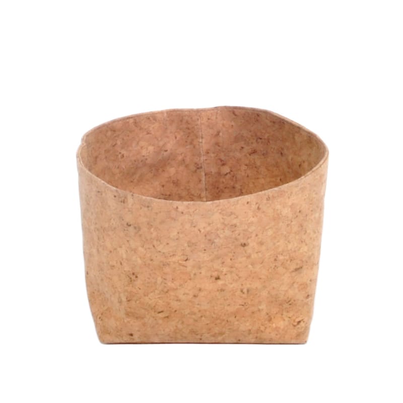 Decoration - Centrepieces & Centrepiece Bowls - Sacco Small Basket cork beige natural wood / Cork - Ø 15 cm - XL Boom - Cork - Cork