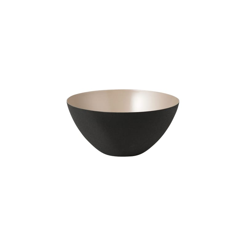 Table et cuisine - Saladiers, coupes et bols - Coupelle Krenit métal beige / 8,4 x H 4 cm - Normann Copenhagen - Noir / Intérieur sable - Acier