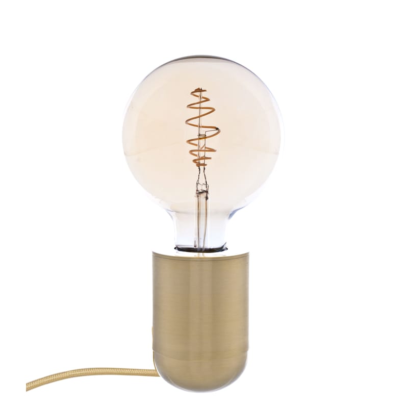 Luminaire - Lampes de table - Lampe de table Nara or métal / Applique - H 10 cm - Pop Corn - Laiton brossé - Laiton massif brossé