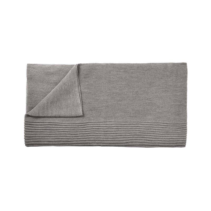 Décoration - Textile - Plaid Rhythm tissu gris / Laine baby lama tricotée main - 160 x 130 cm - Muuto - Gris clair - Laine baby lama