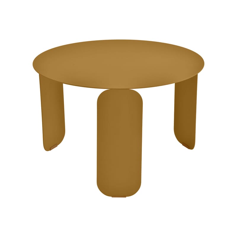 Mobilier - Tables basses - Table basse Bebop métal jaune / Ø 60 x H 38 cm - Fermob - Pain d\'épices - Acier, Aluminium