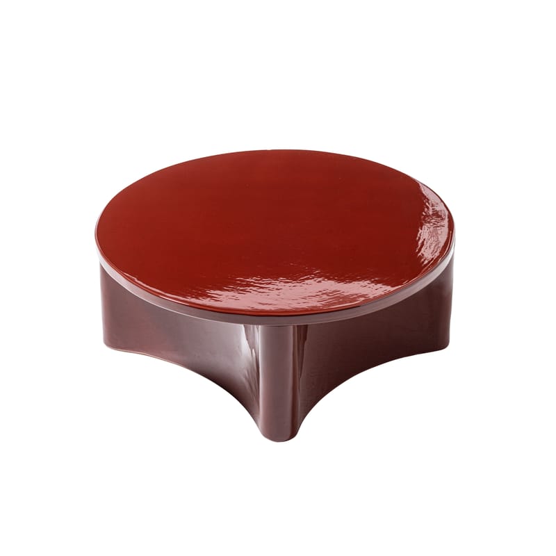 Mobilier - Tables basses - Table basse Guna 11 céramique rouge / Ø 62 x H 23 cm - Gervasoni - Rouge - Céramique