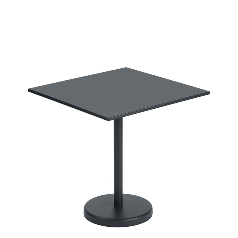 Jardin - Tables de jardin - Table carrée Linear Café métal noir / 70 x 70 cm - Muuto - Noir - Acier