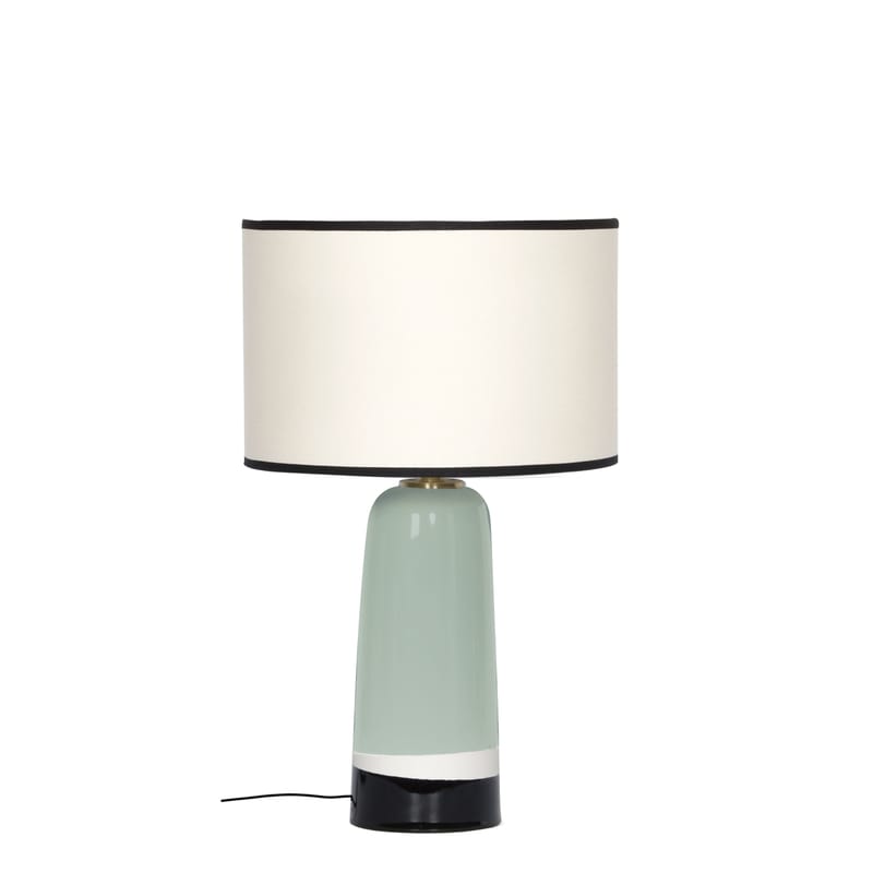 Lighting - Table Lamps - Sicilia Small Table lamp ceramic green / H 49 cm - Ceramic - Maison Sarah Lavoine - Linden grow - Ceramic, Cotton