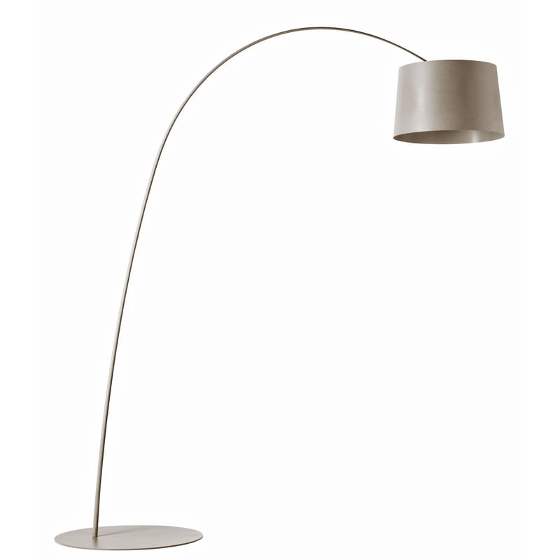 Lighting - Floor lamps - Twiggy Floor lamp metal plastic material grey beige LED - Foscarini - Greige - Composite material, Fibreglass, Varnished metal