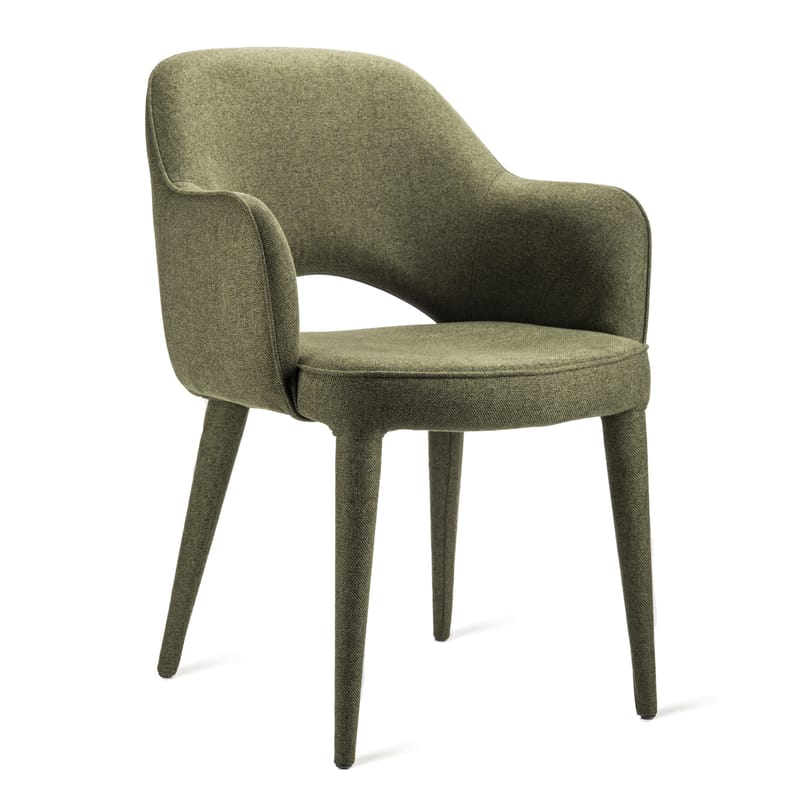 Möbel - Stühle  - Gepolsterter Sessel Cosy textil grün / Stoff - Pols Potten - Waldgrün - Metall, Polyester-Gewebe, Schaumstoff