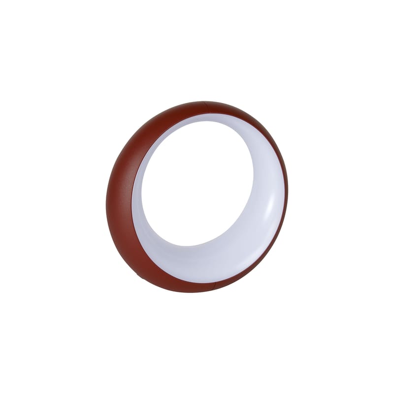 Luminaire - Lampes de table - Lampe sans fil rechargeable Hoopik LED métal rouge / Ø 24 cm - Fermob - Ocre rouge - Aluminium, Polycarbonate