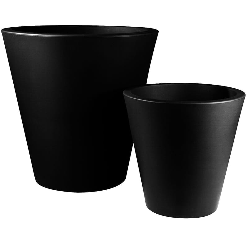 Jardin - Pots et plantes - Pot de fleurs New Pot plastique noir H 70 cm - Serralunga - Noir - Polyéthylène