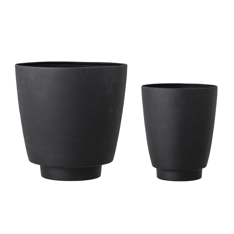 Décoration - Pots et plantes - Pot de fleurs  métal noir / Set de 2 - Bloomingville - Noir - Fer peint