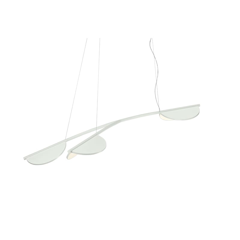 Luminaire - Suspensions - Suspension Almendra Organic S3 Y Short métal blanc / LED - L 161,13 cm / 3 diffuseurs orientables - Flos - Blanc cassé - Aluminium peint, Polycarbonate