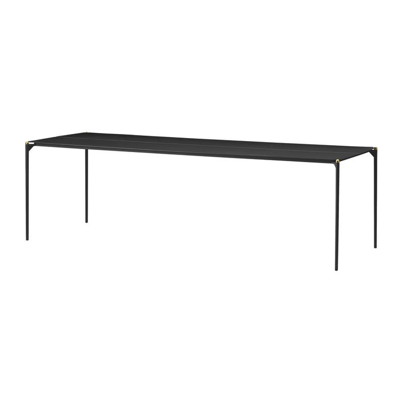 Jardin - Tables de jardin - Table rectangulaire Novo métal noir / 240 x 90 cm - AYTM - Noir & or - Acier revêtement poudre