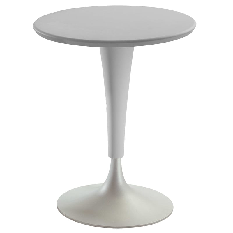Jardin - Tables de jardin - Table ronde Dr. Na plastique gris / Ø 60 cm - Kartell - Gris chaud - Aluminium anodisé, Polypropylène