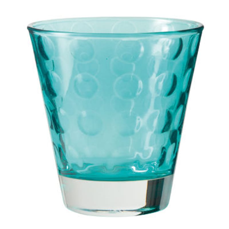 Tisch und Küche - Gläser - Whisky Glas Optic glas blau / H 9 cm x Ø 8,5 cm - 22 cl - Leonardo - Blau - beschichtetes Glas