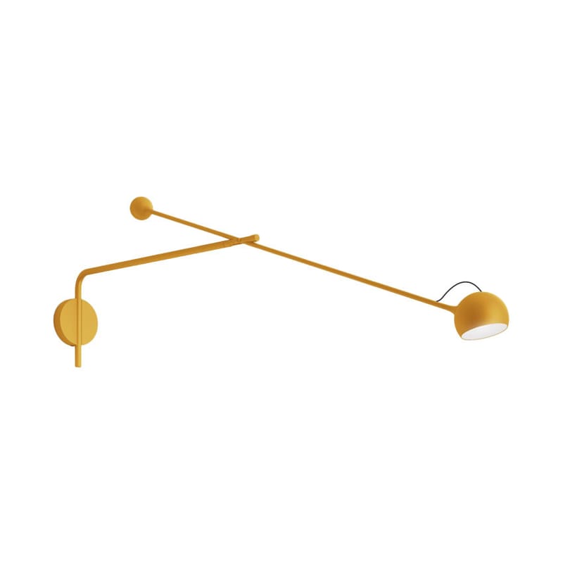 Luminaire - Appliques - Applique Ixa LED métal jaune / L 110 cm - Orientable - Artemide - Jaune - Acier, Aluminium, Technopolymère