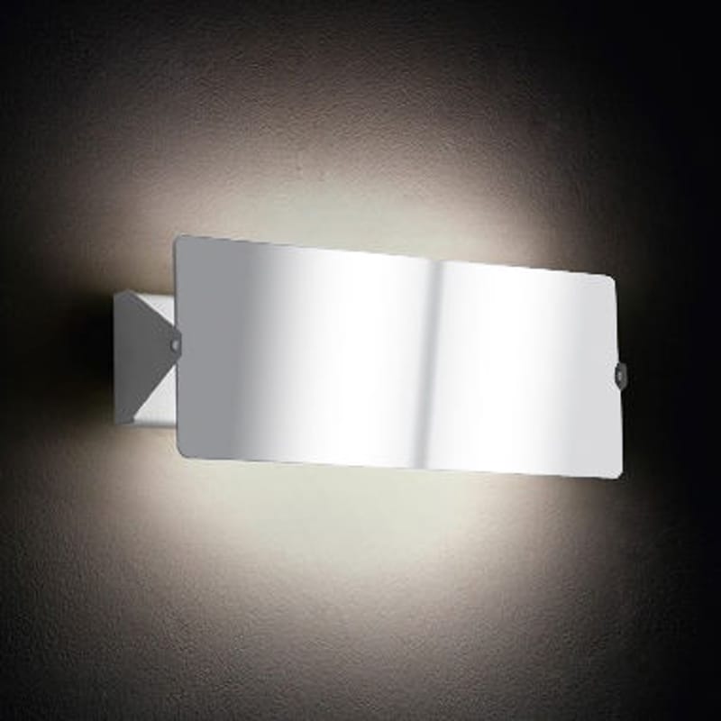Luminaire - Appliques - Applique  métal blanc miroir à volet pivotant double LED /Charlotte Perriand, 1962 - Nemo - Miroir - Aluminium anodisé, Métal peint