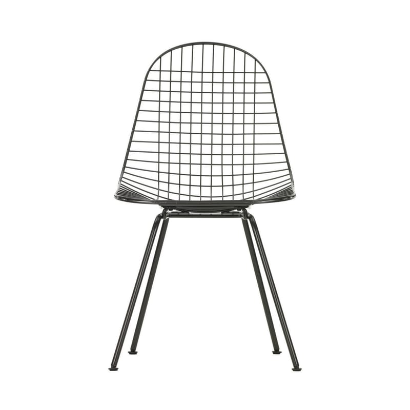 Furniture - Chairs - Wire Chair DKX Chair metal black / By Charles & Ray Eames, 1951 - Vitra - Black - Epoxy lacquered steel
