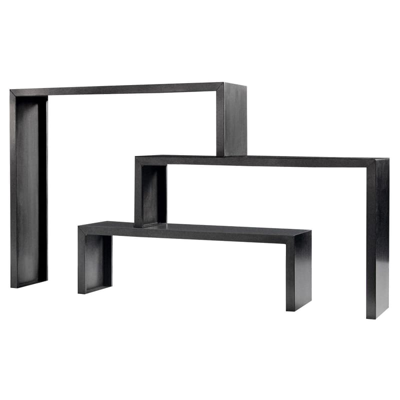 Furniture - Bookcases & Bookshelves - Big Irony Babilonia Console metal black Set of 3 adjustable shelf units - Zeus - Phosphatized steel - Phosphated steel