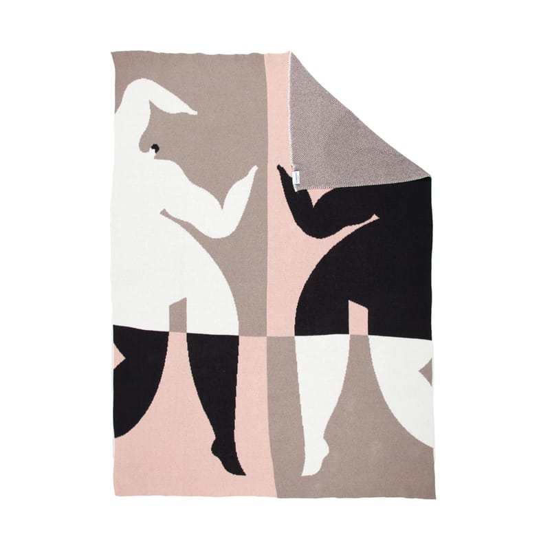 Product selections - Design Good Deals - Barnett By Juuli Miettilä Plaid textile pink / Knitted - 127 x 153 cm - Slowdown Studio - Juuli Miettilä / Pink, beige & black - Cotton, Polyester