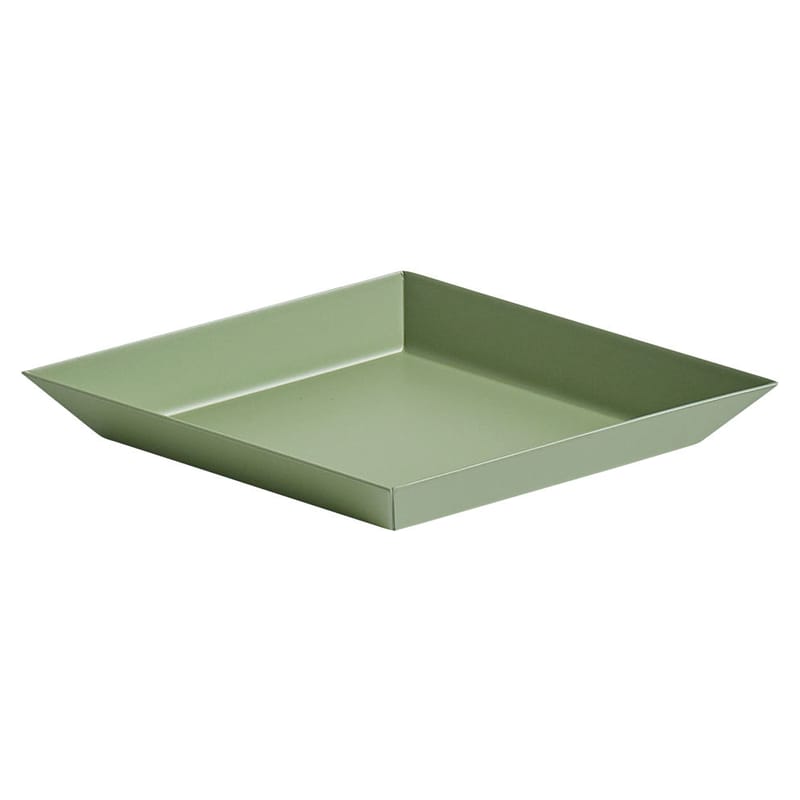 Table et cuisine - Plateaux et plats de service - Plateau Kaleido XS métal vert / 19 x 11 cm - Hay - Vert olive - Acier peint