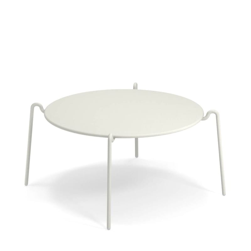 Mobilier - Tables basses - Table basse Rio R50 métal blanc / Ø 104 cm - Emu - Blanc mat - Acier