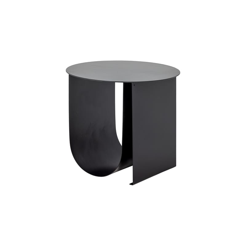Mobilier - Tables basses - Table d\'appoint Cher métal noir / Ø 43 cm - Porte-revues intégré - Bloomingville - Noir - Fer laqué