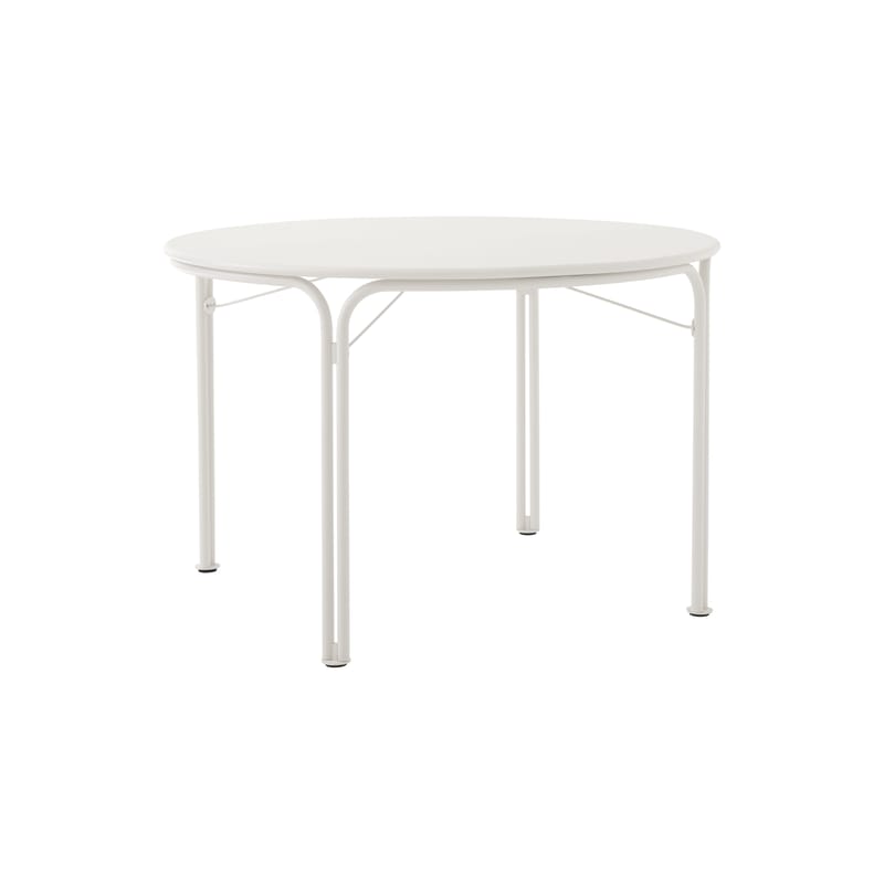Jardin - Tables de jardin - Table ronde Thorvald SC98 métal blanc / Ø 115 cm - &tradition - Ivoire - Acier