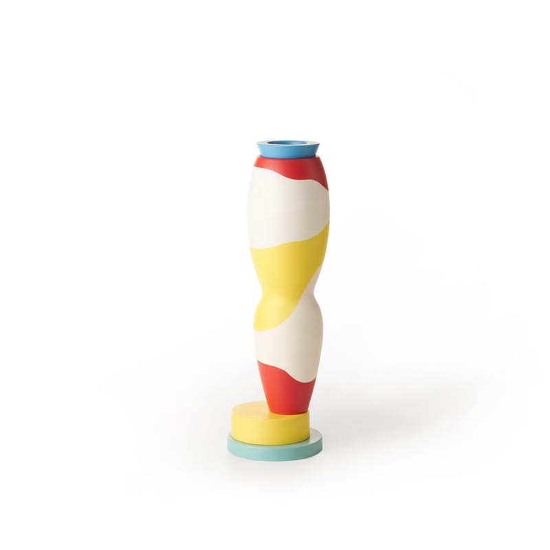Décoration - Vases - Vase Projet Memphis céramique jaune blanc / By George J. Sowden - Bitossi Home - Jaune & blanc - Céramique