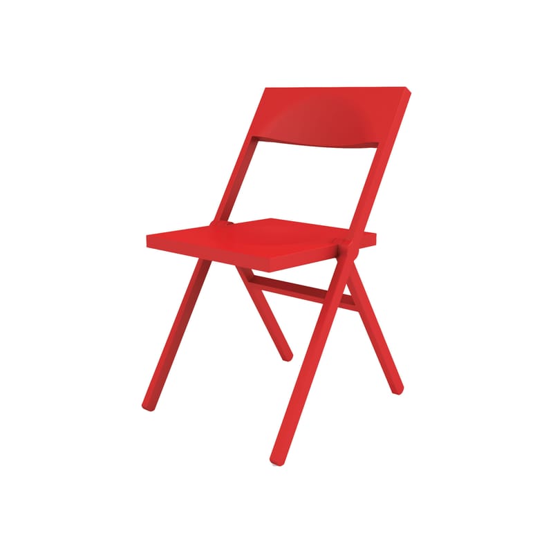 Mobilier - Chaises, fauteuils de salle à manger - Chaise pliante Piana plastique rouge / David Chipperfield, 2011 - Alessi - Rouge - Polypropylène chargé de fibre de verre