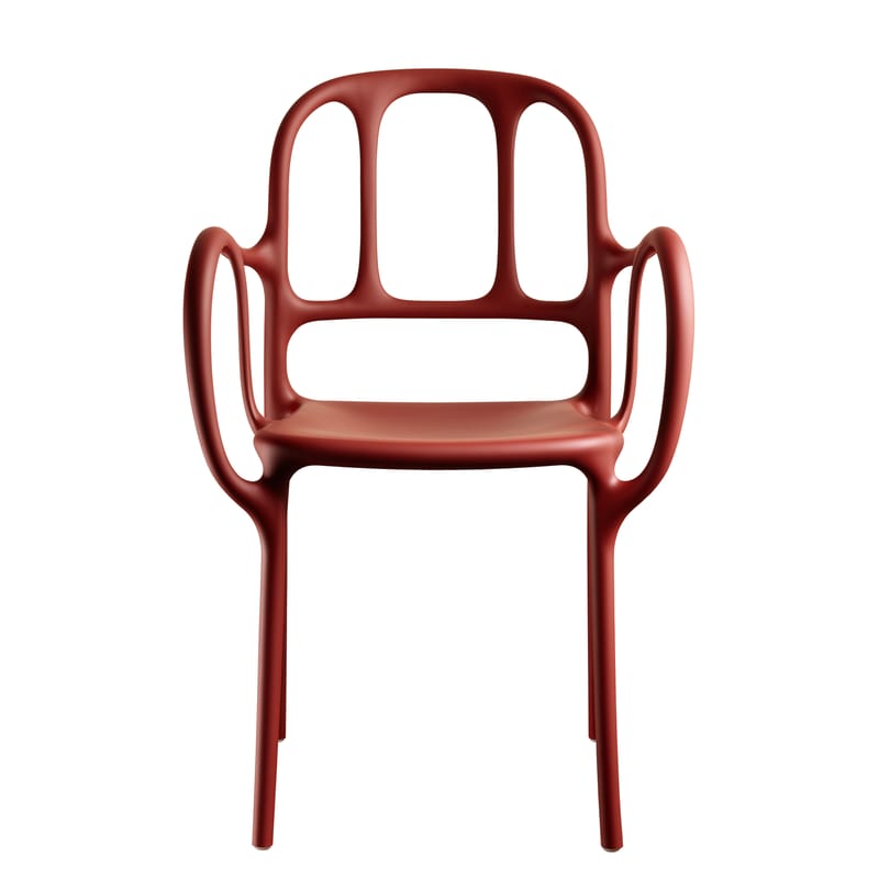 Mobilier - Chaises, fauteuils de salle à manger - Fauteuil empilable Milà plastique rouge / Jaime Hayón, 2016 - Magis - Rouge - Polypropylène
